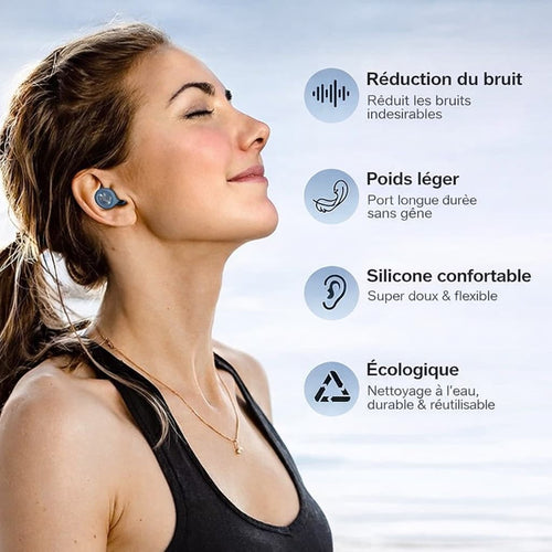 Bouchons d’oreille en Silicone – Réduction du bruit et confort optimal pour le sommeil