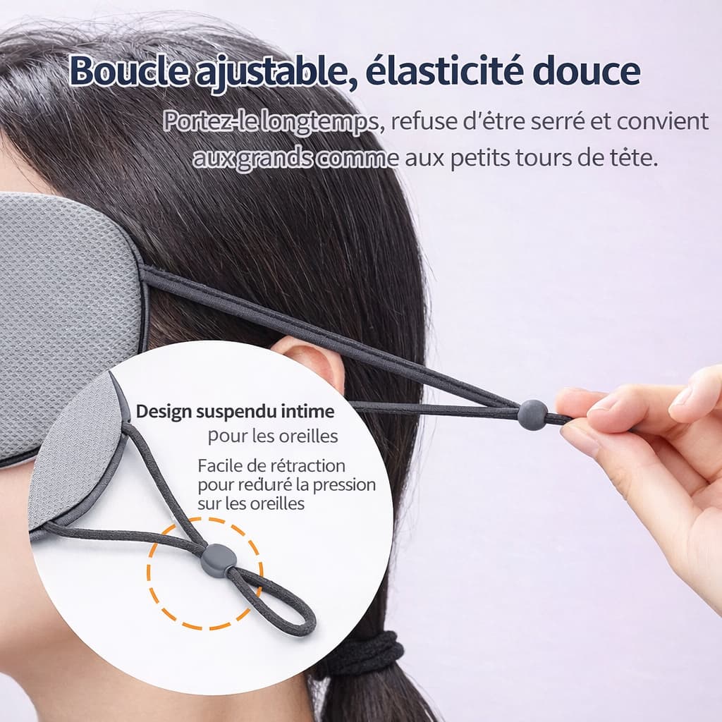 Masque de Nuit Réversible et Respirant – Obscurité Totale 360°