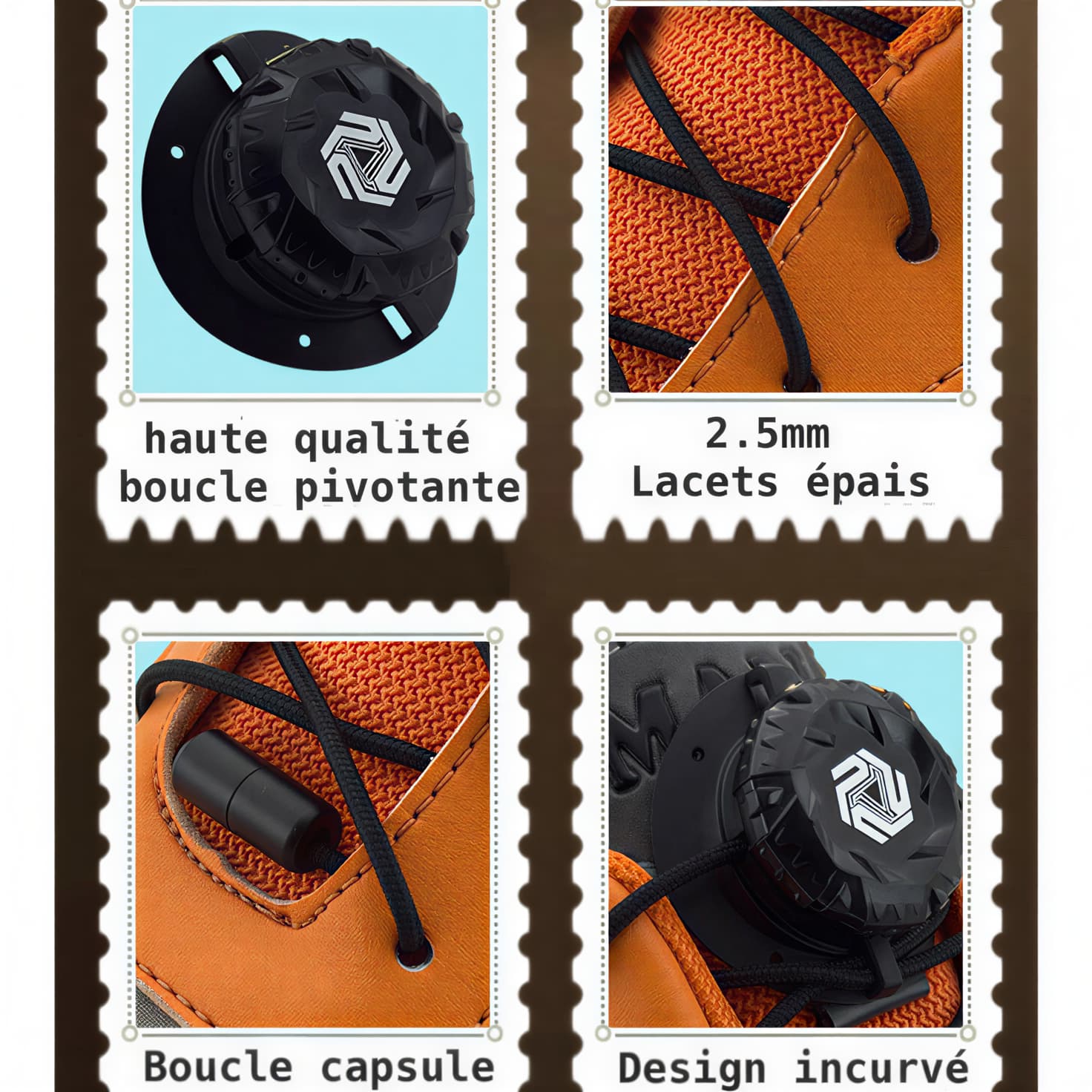 Lacets à fermeture rotative automatiques sans nœuds pour baskets adultes et enfants